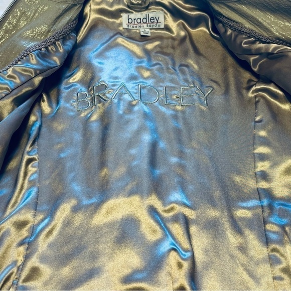 BRADLEY Bayou Tan Leather Jacket Lace Design Back - Picture 4 of 8